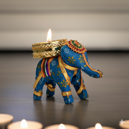Handcrafted Elephant Tealight Candle Holders Set | Home Decor & Gifting