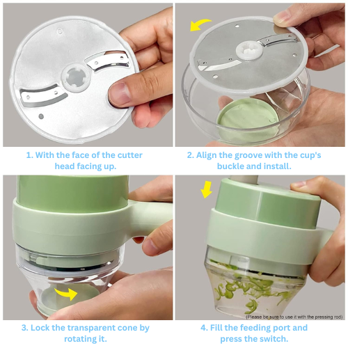 4 in 1 Portable Electric Vegetable Cutter Set