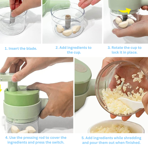 4 in 1 Portable Electric Vegetable Cutter Set