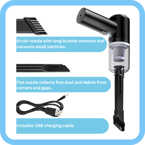 2-in-1 Portable Air Duster & Wireless Vacuum Cleaner